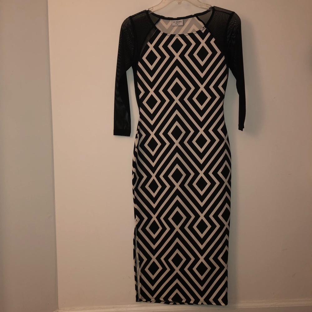 LA Hearts Aztec Print Body-con Midi Dress - Small